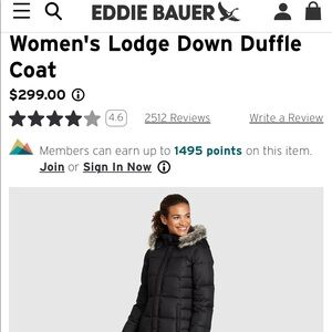 Eddie Bauer Women’s Lodge Down Duffle Coat